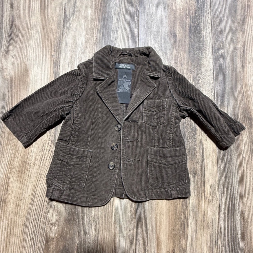 Kenneth Cole Reaction Blazer Brown Corduroy Preppy Dark Academia